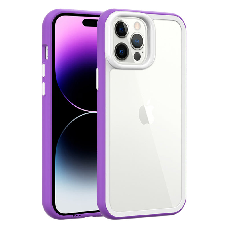 For iPhone 14 Pro Max Clear Phone Case Hard Acrylic Back + Colorful TPU Frame Droppoof Cover For iPhone 14 Pro Max Clear Phone Case Hard Acrylic Back + Colorful TPU Frame Droppoof Cover